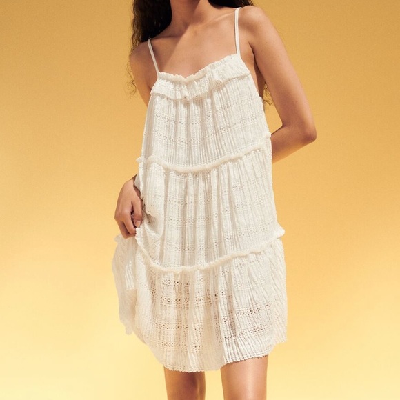 Zara oyster white lace dress - Picture 1 of 9